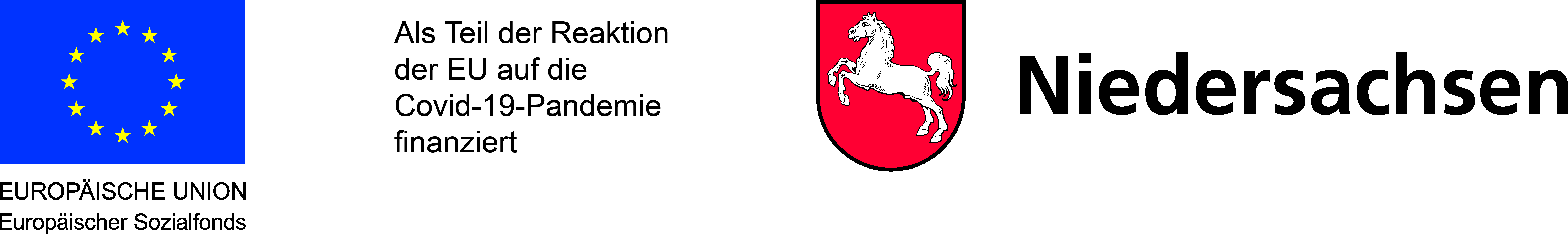 Logo Kombination EU ESF REACT Niedersachsen